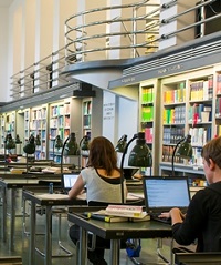 Lesesaal in der Deutschen Nationalbibliothek Leipzig