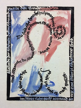 Aquarellierter Holzschnitt zur Ballade der schönen Helmschmiedgattin von Francois Villon Bildnachweis: Gestaltung: Albert Kapr 