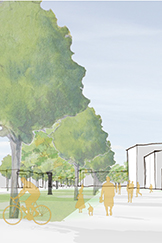 Architekturentwurf zur geplanten Campusmeile in Frankfurt.