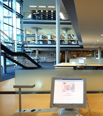 Einblick in den Lesesaal der Deutschen Nationalbibliothek in Frankfurt.